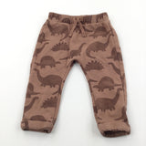 Dinosaurs Tan Jersey Trousers - Boys 9-12 Months