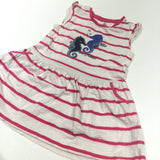 'Ocean Friends' Seahorses Hot Pink & White Striped Jersey Dress - Girls 9-12 Months