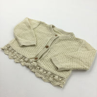 Pale Yellow Lightweight Knitted Cardigan - Girls 6-9 Months