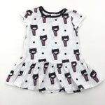 Cats White Dress - Girls 9-12 Months