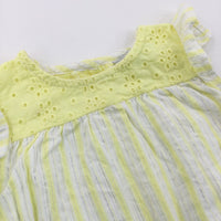 Sparkly White & Yellow Cotton Blouse - Girls 9-12 Months