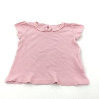 Ribbed Pink T-Shirt - Girls 6-9 Months