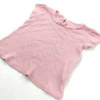 Ribbed Pink T-Shirt - Girls 6-9 Months