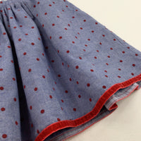 Spotty Red & Blue Lightweight Cotton Skirt - Girls 6-7 Years