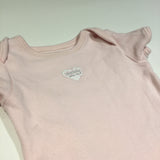 'Some Bunny Loves Me' Rabbit Pink Short Sleeve Bodysuit - Girls Newborn