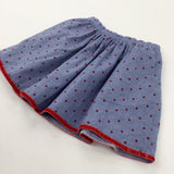 Spotty Red & Blue Lightweight Cotton Skirt - Girls 6-7 Years