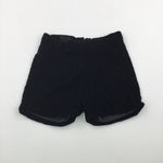 Sparkly Black Velvet Shorts - Girls 5-6 Years