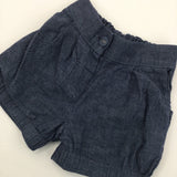 Blue Denim Look Shorts - Girls 9-12 Months