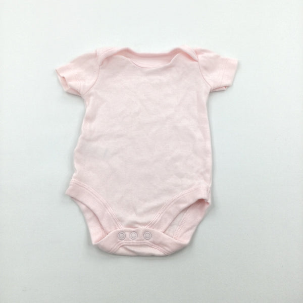 Pale Pink Short Sleeve Bodysuit - Girls Newborn