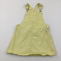 Yellow & White Spotty Cotton Twill Dungaree Dress - Girls 6-7 Years
