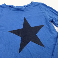 Sparkly Star Black & Blue Long Sleeve Top - Girls 8 Years