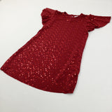 Sequins Red Party Dress - Girls 9 Years