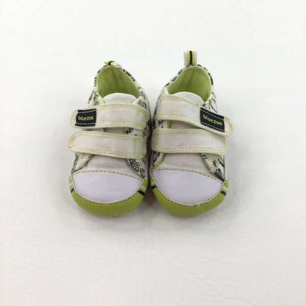 Black, White & Lime Soft Sole Shoes - Boys 0-3 Months