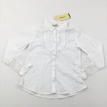 **NEW** Lacey Detail White Cotton Blouse - Girls 7-8 Years