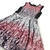 Sequin Flip Pink, Silver & Black Polyester Party Dress - Girls 8 Years