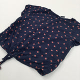 Apples Red & Navy Viscose Tie Front Blouse - Girls 8 Years