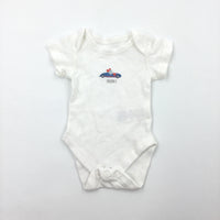 'Friday' Car White Short Sleeve Bodysuit - Boys Newborn