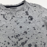 Hexagon Motif Paint Spatter Grey T-Shirt - Boys 8-9 Years