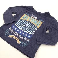 'Beyond Awesome' Navy Long Sleeve Top - Boys 18-24 Months