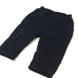 Navy Lined Corduroy Trousers - Boys 6-9 Months