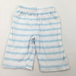 Blue & White Stripe Trousers - Boys 0-3 Months