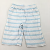 Blue & White Stripe Trousers - Boys 0-3 Months