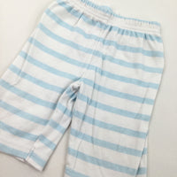 Blue & White Stripe Trousers - Boys 0-3 Months