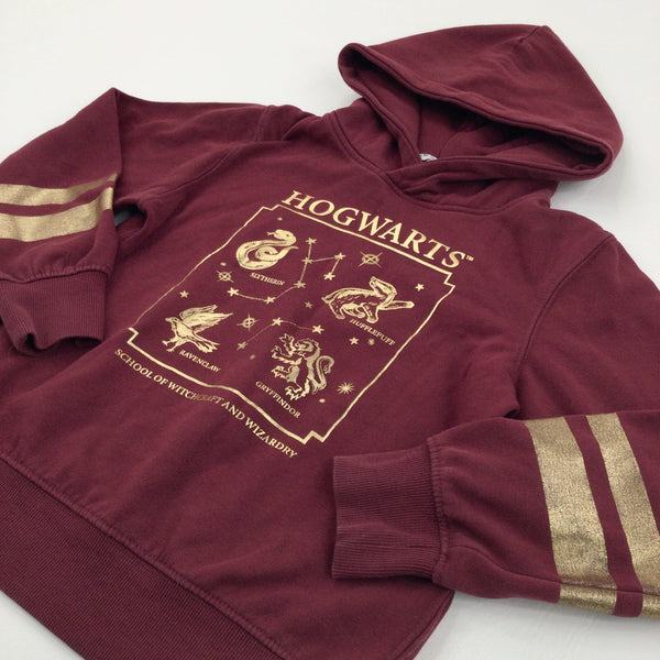 Hogwarts Harry Potter Burgundy Gold Hoodie Sweatshirt Girls