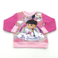 **NEW** 'I Believe In Unicorns' Despicable Me Agnus Pink Jumper - Girls 7 Years
