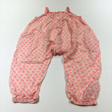 Flowers Pink & Peach Cotton Playsuit - Girls 3-4 Years