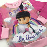 **NEW** 'I Believe In Unicorns' Despicable Me Agnus Pink Jumper - Girls 7 Years