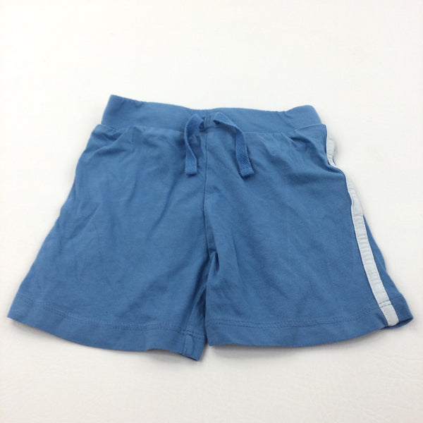 Blue & White Lightweight Jersey Shorts - Boys 12-18 Months