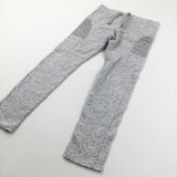 Textured Mottled Grey Leggings - Girls 10-11 Years