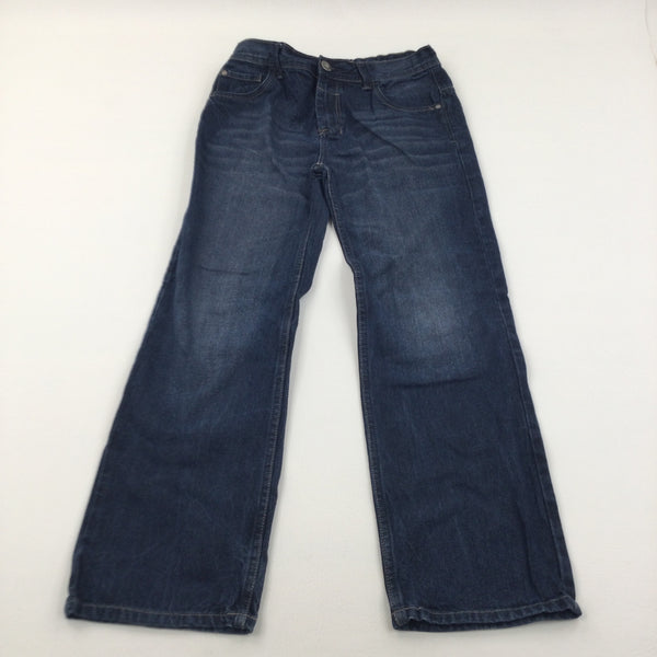 Dark Blue Denim Jeans with Adjustable Waistband - Boys 12 Years