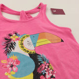 **NEW** Toucan Sparkly Neon Pink Vest Top - Girls 9-10 Years