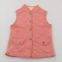 Coral Pink Quilted Gilet - Girls 9-10 Years
