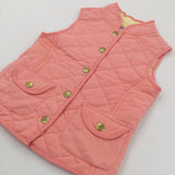 Coral Pink Quilted Gilet - Girls 9-10 Years
