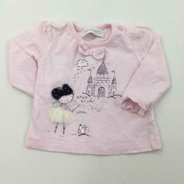 'Home Sweet Home' Pink Long Sleeve Top - Girls 0-3 Months