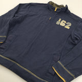'1962' Appliqued Navy & Yellow Half Zip Sweatshirt - Boys 11-12 Years