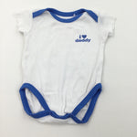 'I Love Daddy' White Short Sleeve Bodysuit - Boys 3-6 Months