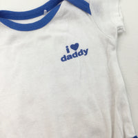 'I Love Daddy' White Short Sleeve Bodysuit - Boys 3-6 Months