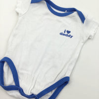 'I Love Daddy' White Short Sleeve Bodysuit - Boys 3-6 Months