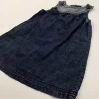 Dark Blue Lightweight Denim Pinafore Dress - Girls 4-5 Years