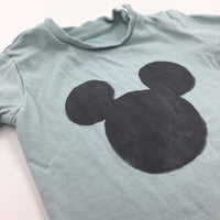 'Mickey Mouse' Light Blue Long Sleeve Top - Boys 0-3 Months