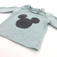 'Mickey Mouse' Light Blue Long Sleeve Top - Boys 0-3 Months