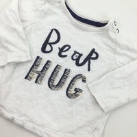 'Bear Hug' White Long Sleeve Top - Boys 3-6 Months