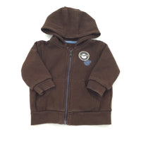 Brown Zip Up Hoodie - Boys 3-6 Months