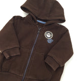 Brown Zip Up Hoodie - Boys 3-6 Months