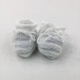 White Knitted Booties - Boys/Girls Newborn