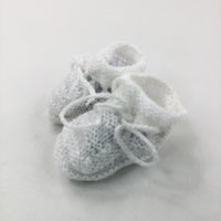 White Knitted Booties - Boys/Girls Newborn